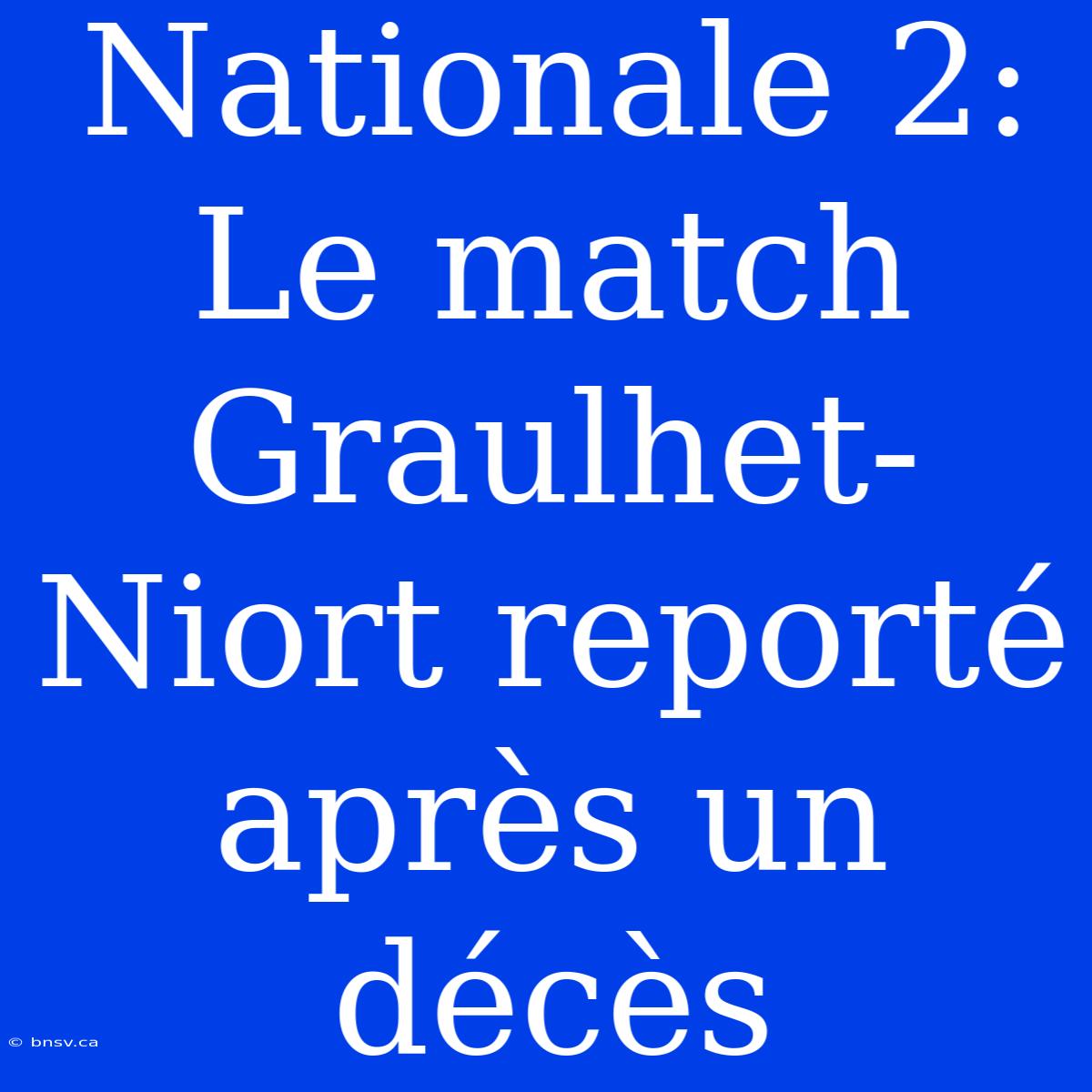 Nationale 2: Le Match Graulhet-Niort Reporté Après Un Décès