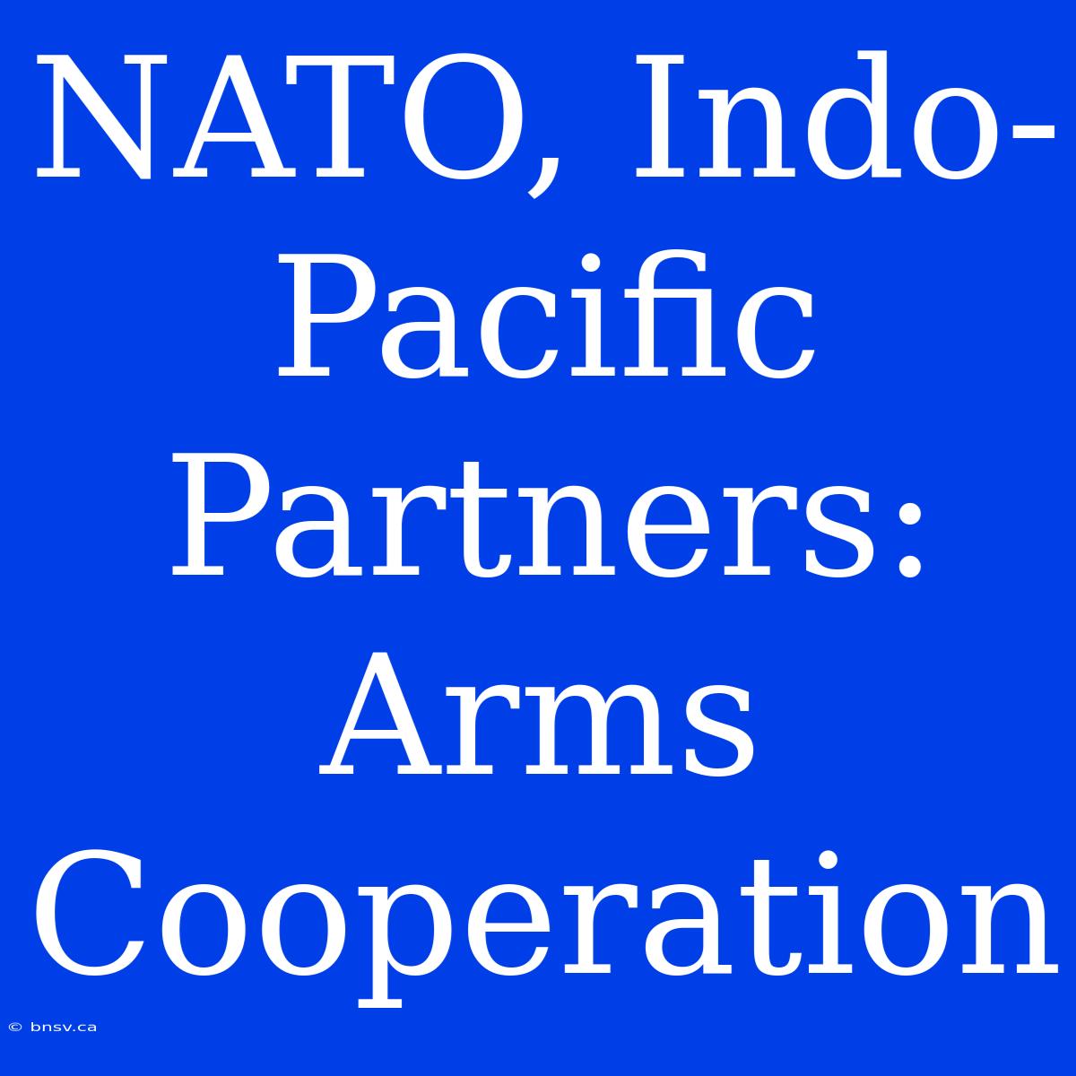 NATO, Indo-Pacific Partners: Arms Cooperation