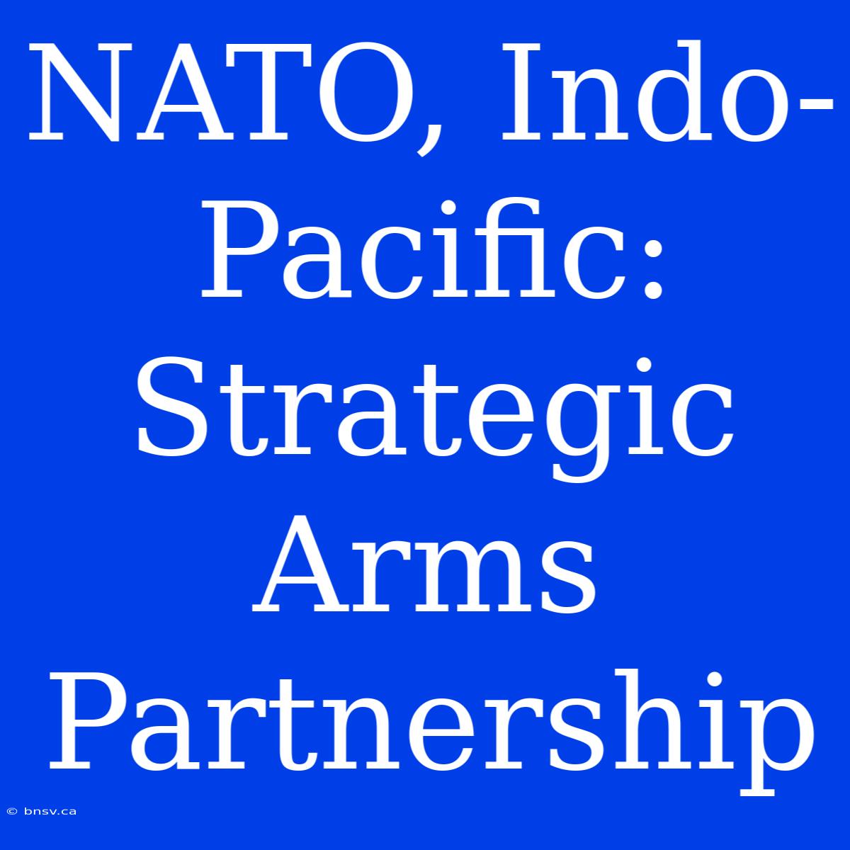 NATO, Indo-Pacific:  Strategic Arms Partnership