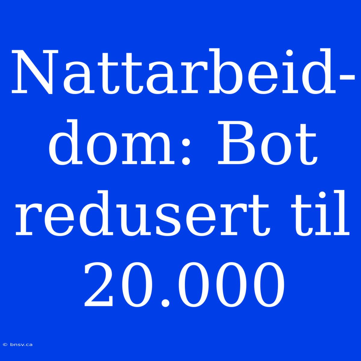 Nattarbeid-dom: Bot Redusert Til 20.000