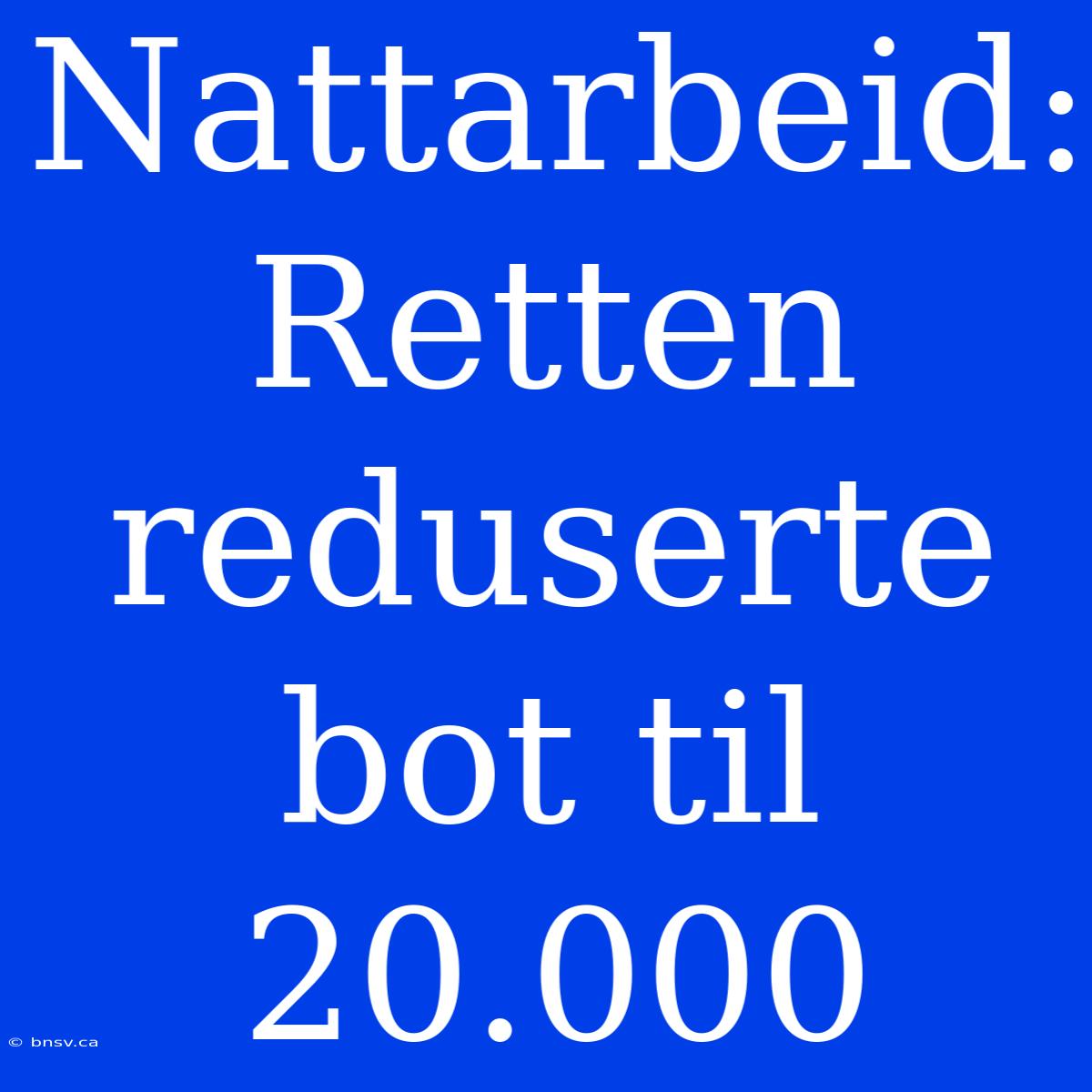 Nattarbeid: Retten Reduserte Bot Til 20.000