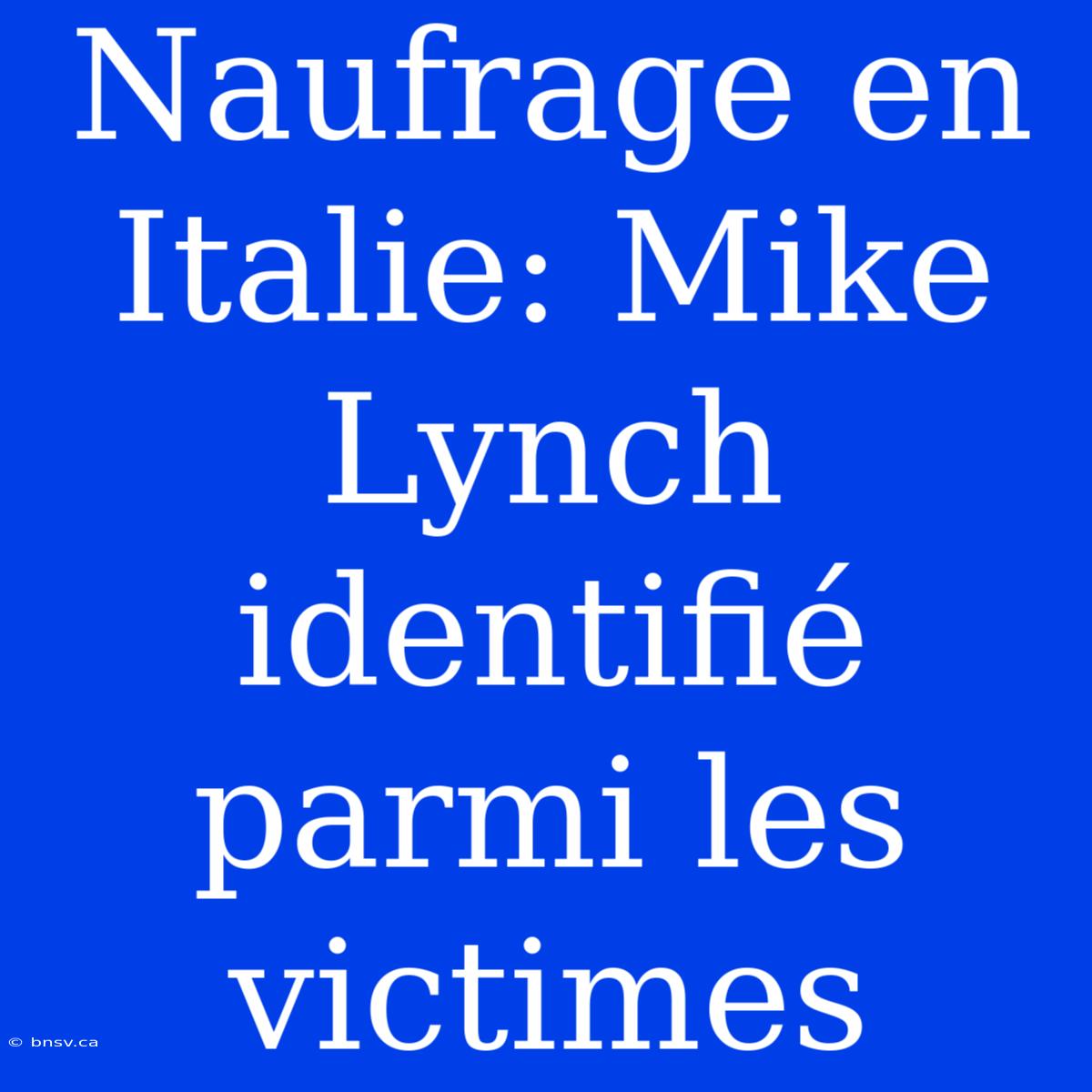 Naufrage En Italie: Mike Lynch Identifié Parmi Les Victimes