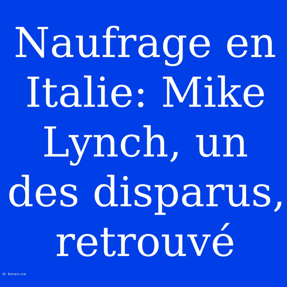 Naufrage En Italie: Mike Lynch, Un Des Disparus, Retrouvé