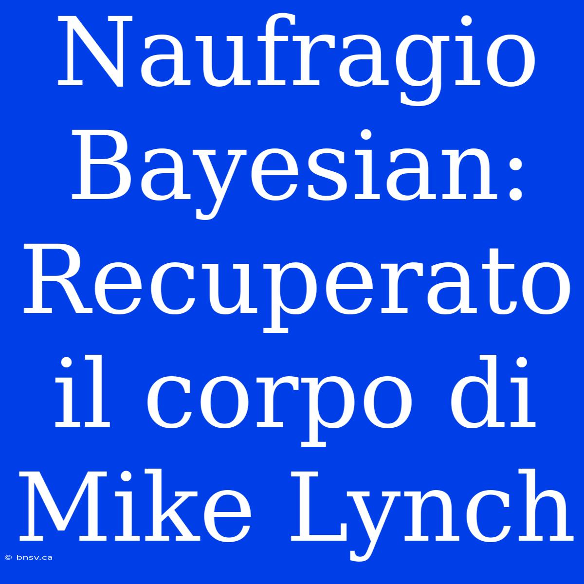 Naufragio Bayesian: Recuperato Il Corpo Di Mike Lynch