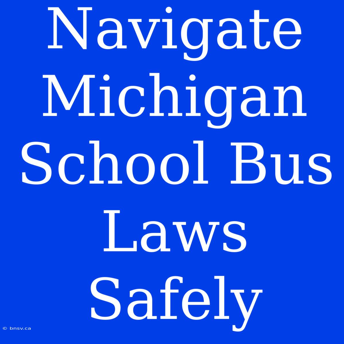 Navigate Michigan School Bus Laws Safely