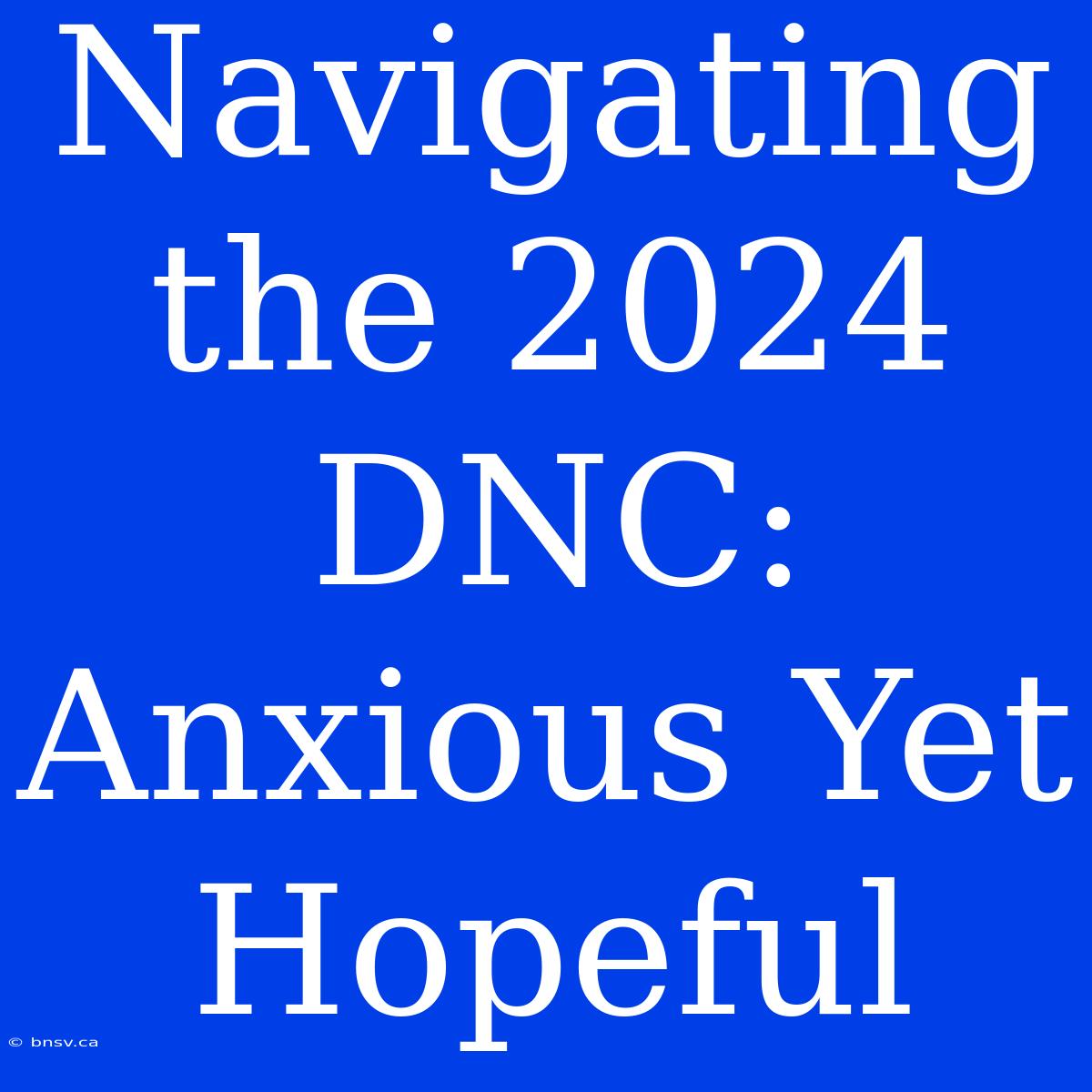 Navigating The 2024 DNC: Anxious Yet Hopeful