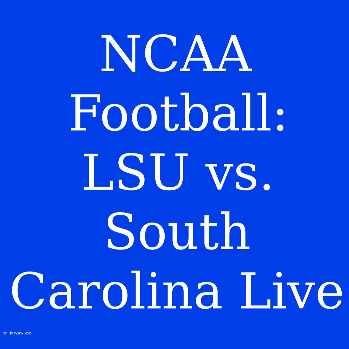 NCAA Football: LSU Vs. South Carolina Live