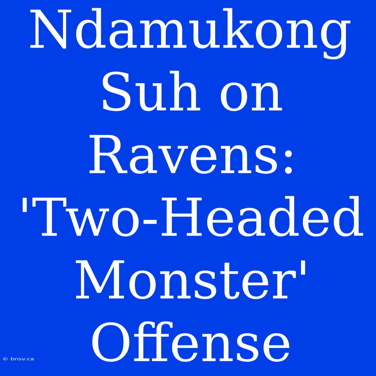 Ndamukong Suh On Ravens: 'Two-Headed Monster' Offense