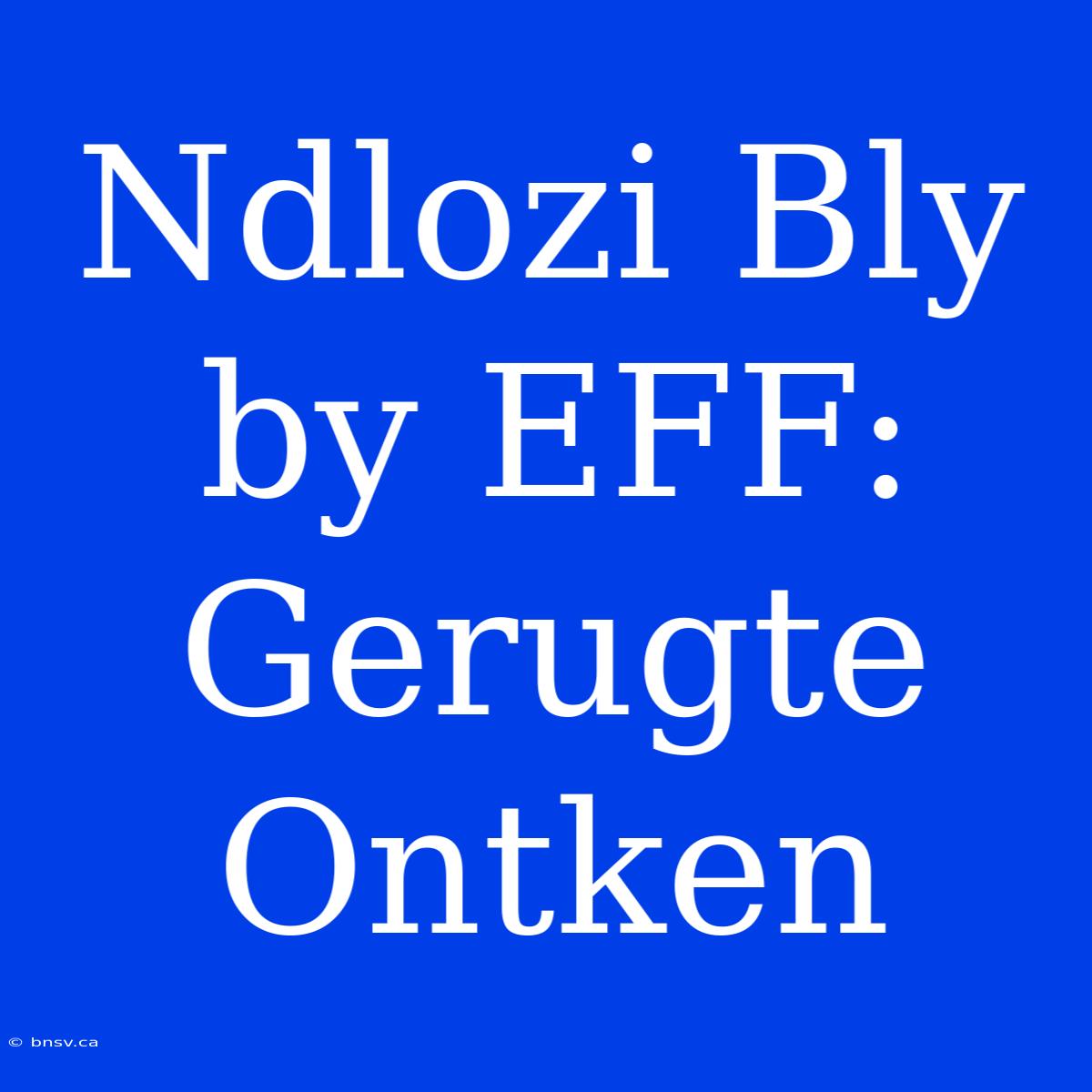 Ndlozi Bly By EFF: Gerugte Ontken