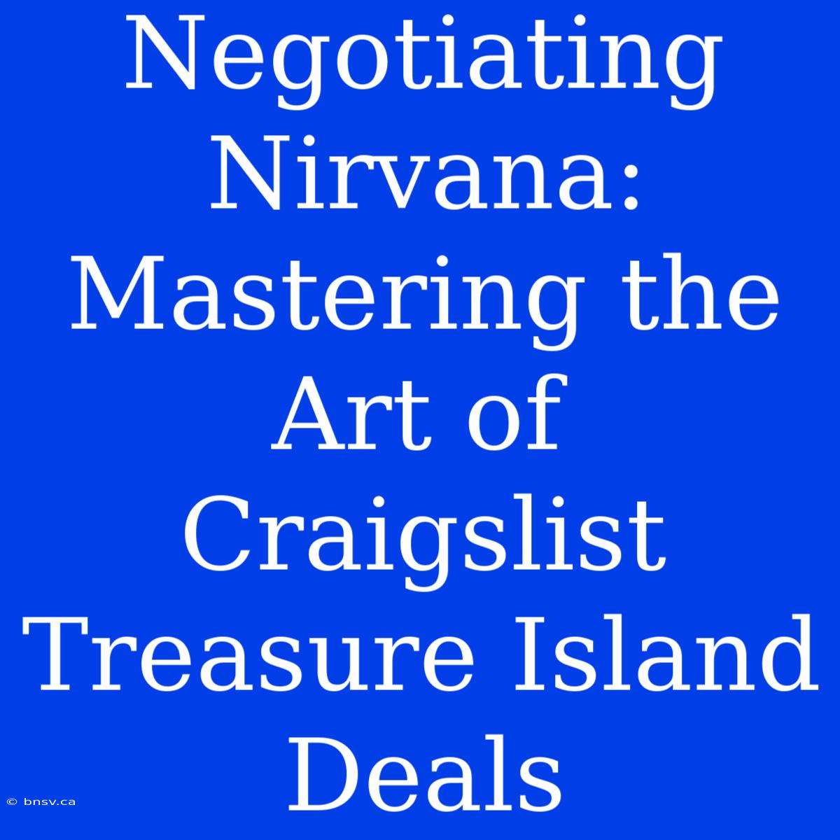 Negotiating Nirvana: Mastering The Art Of Craigslist Treasure Island Deals