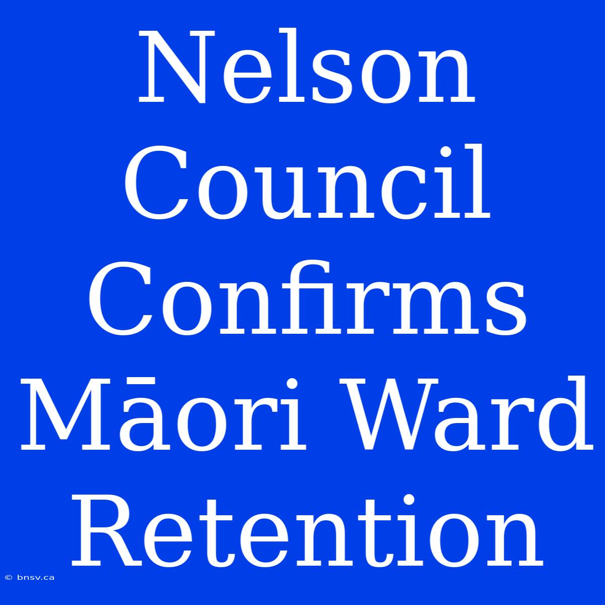 Nelson Council Confirms Māori Ward Retention