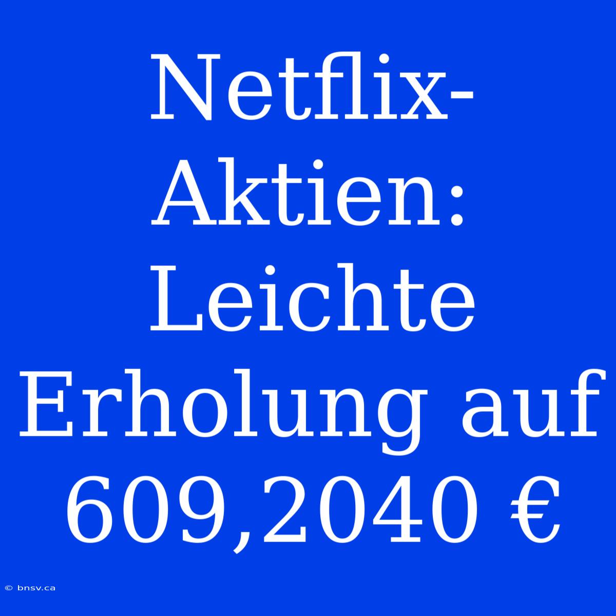 Netflix-Aktien: Leichte Erholung Auf 609,2040 €