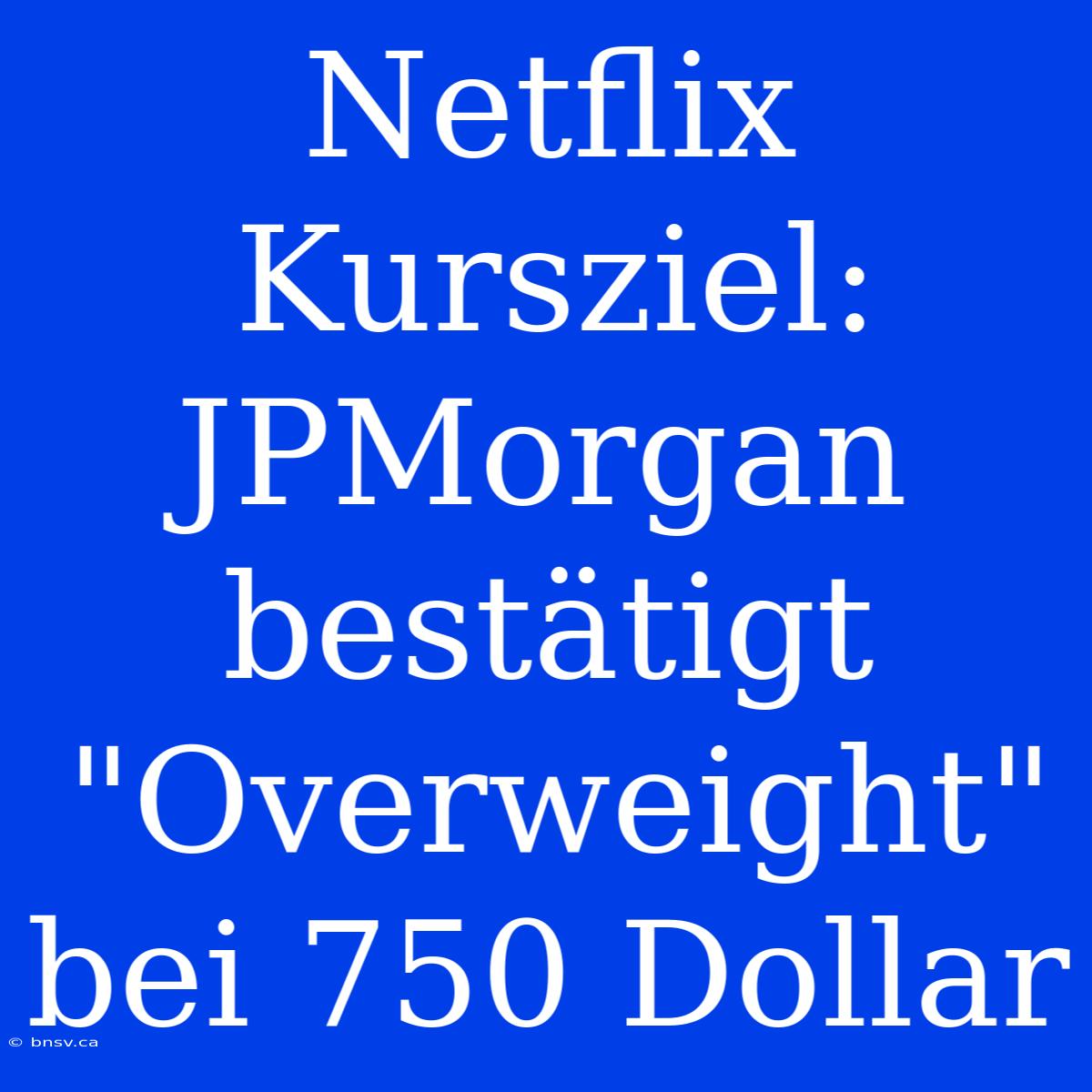 Netflix Kursziel: JPMorgan Bestätigt 