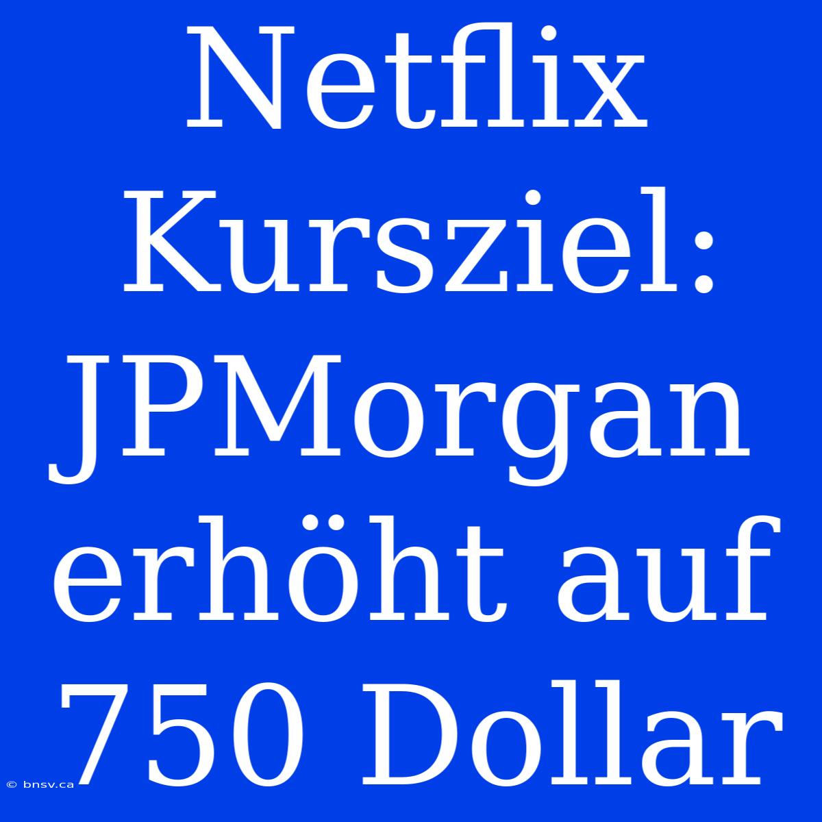 Netflix Kursziel: JPMorgan Erhöht Auf 750 Dollar