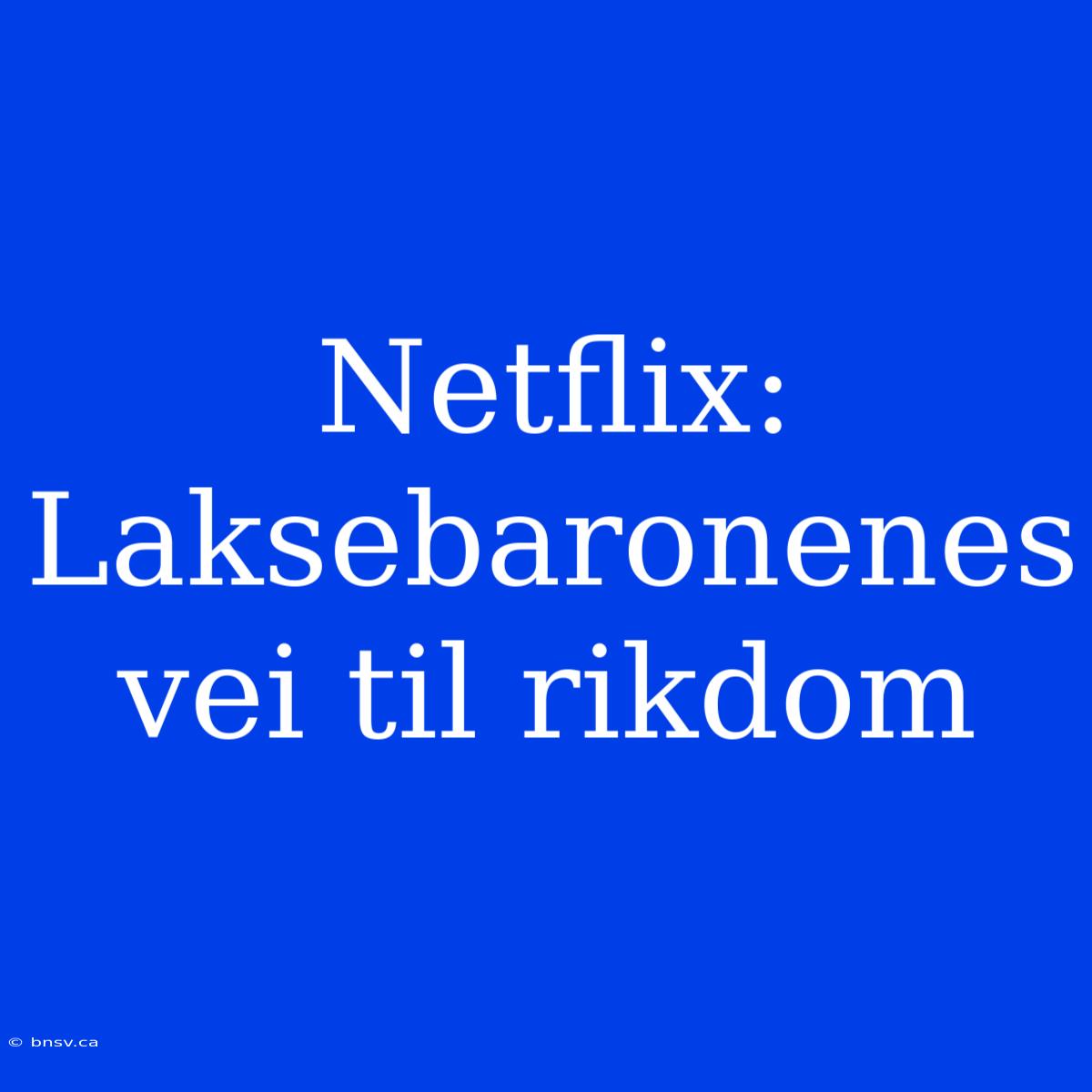 Netflix: Laksebaronenes Vei Til Rikdom