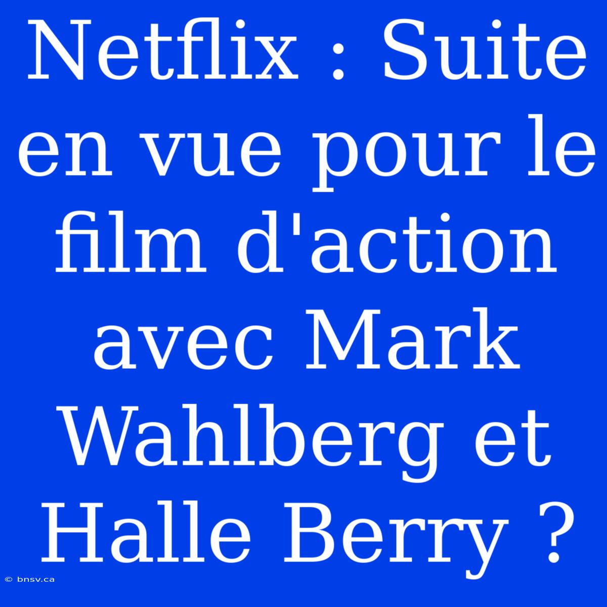 Netflix : Suite En Vue Pour Le Film D'action Avec Mark Wahlberg Et Halle Berry ?