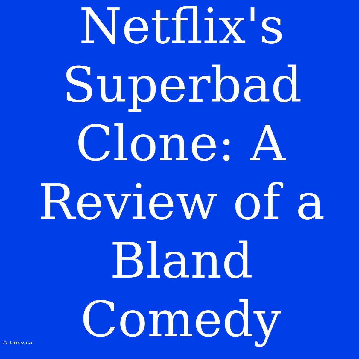 Netflix's Superbad Clone: A Review Of A Bland Comedy