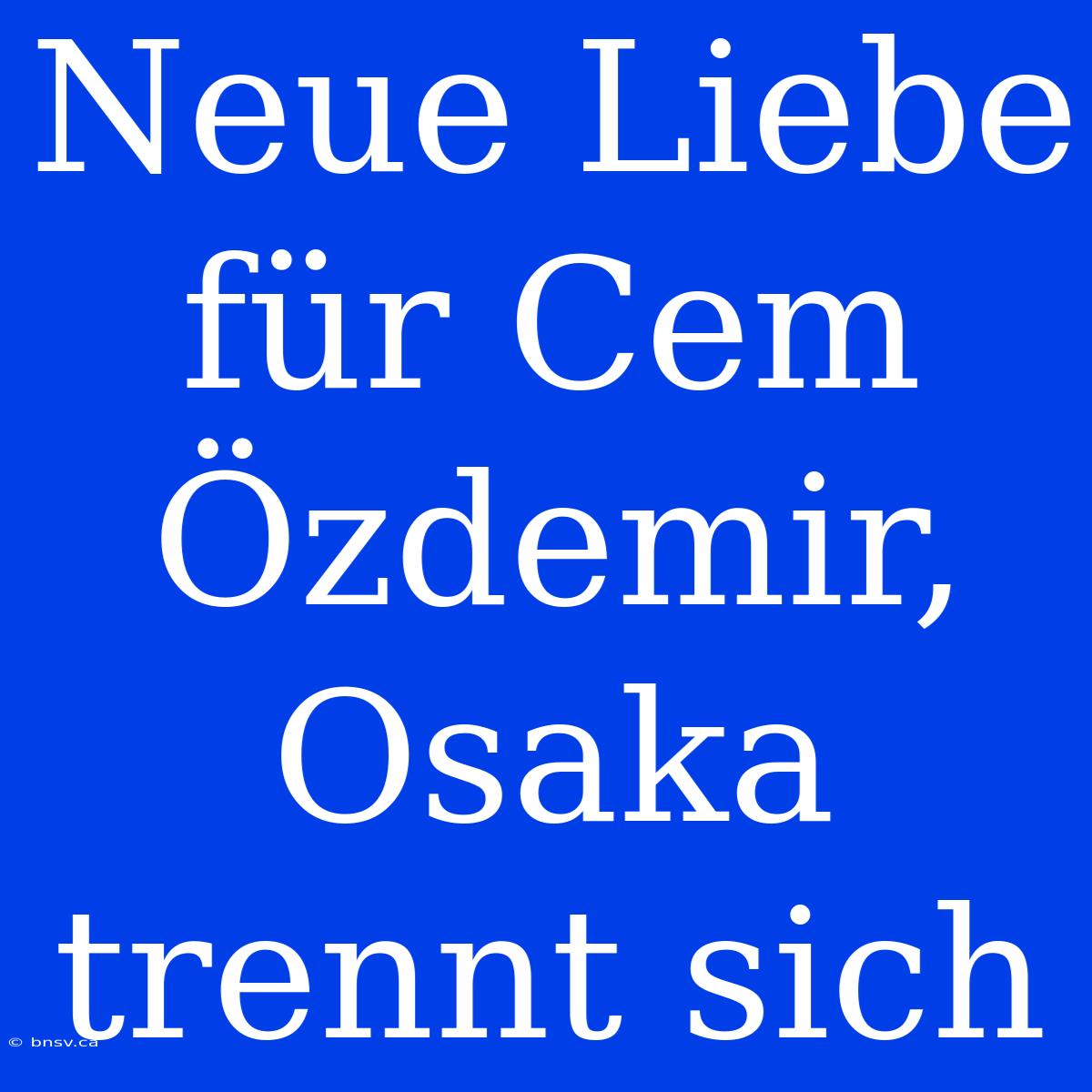 Neue Liebe Für Cem Özdemir, Osaka Trennt Sich