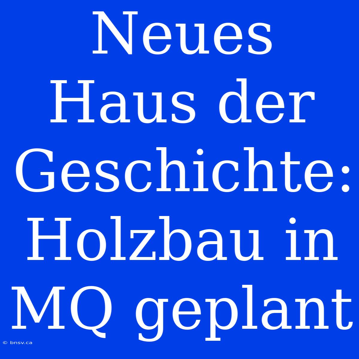 Neues Haus Der Geschichte: Holzbau In MQ Geplant