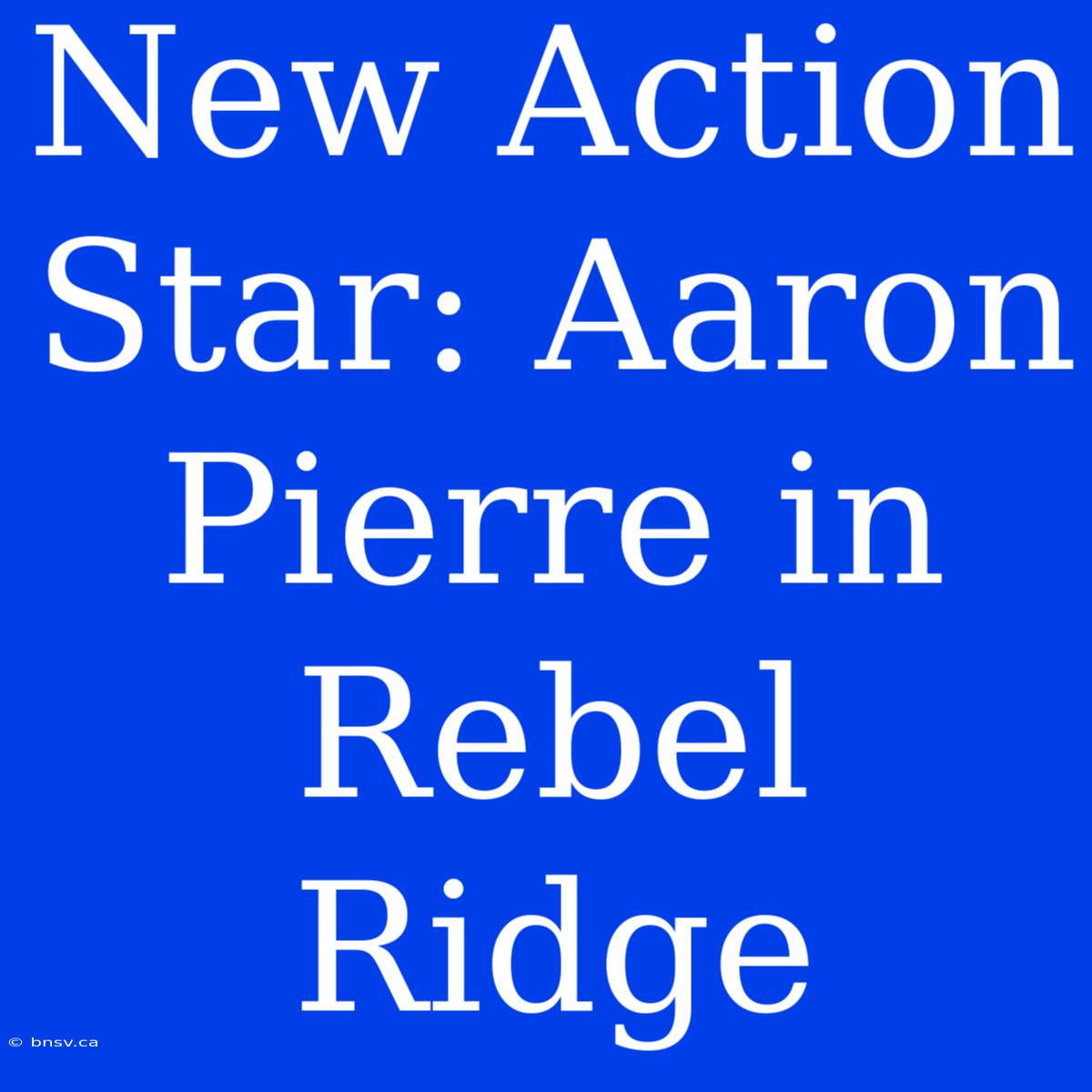 New Action Star: Aaron Pierre In Rebel Ridge