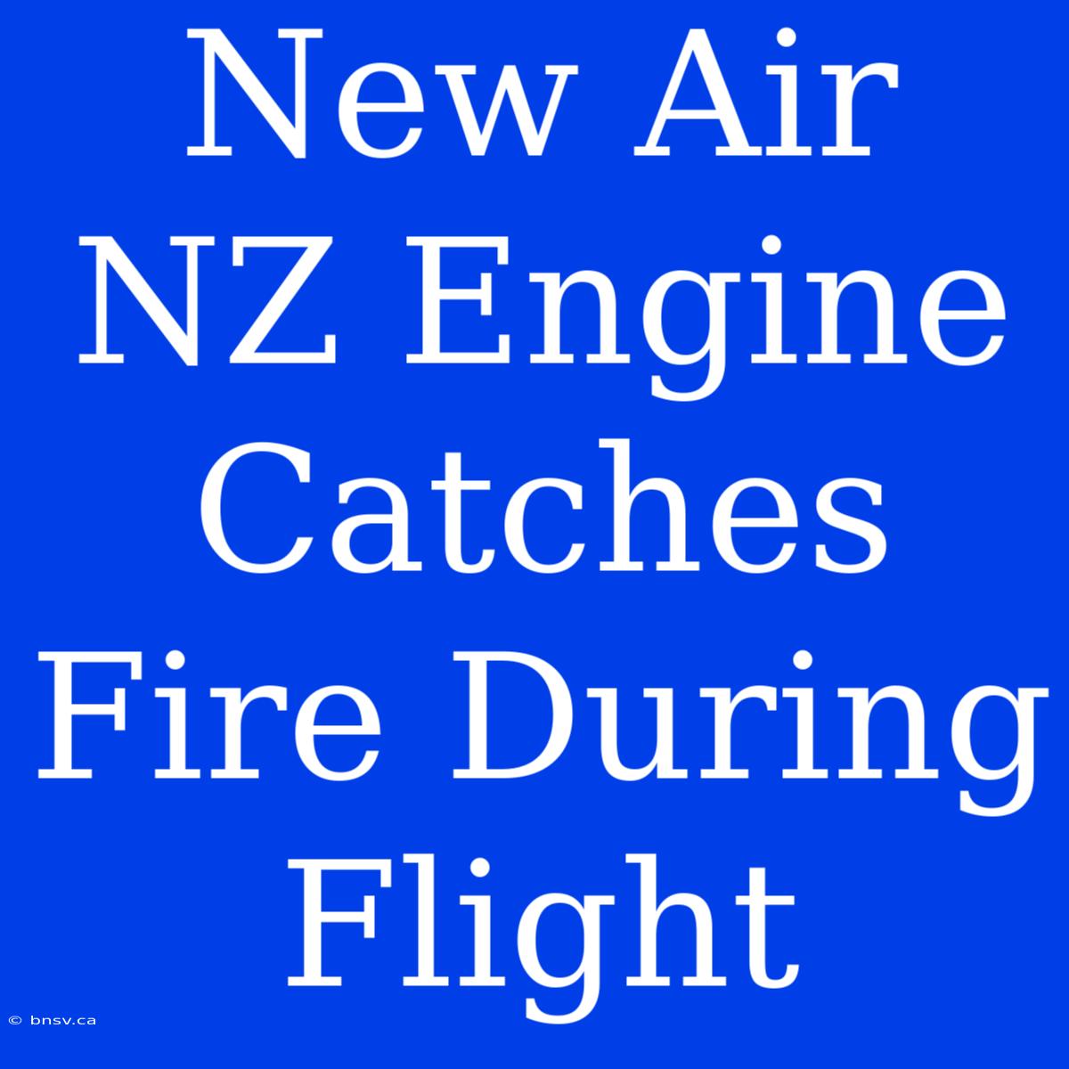 New Air NZ Engine Catches Fire During Flight