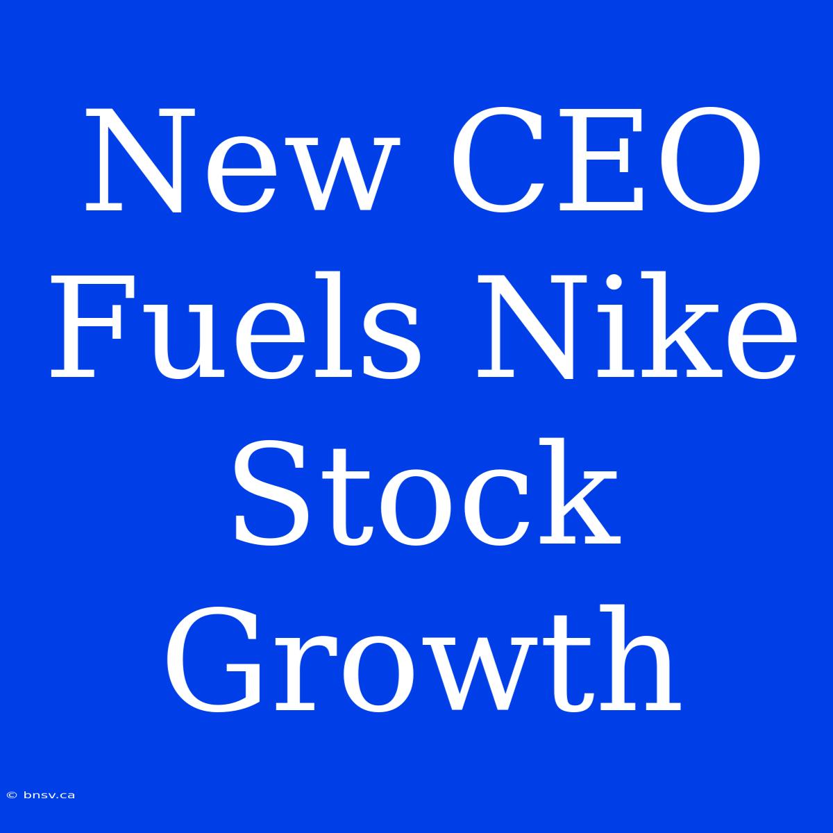 New CEO Fuels Nike Stock Growth