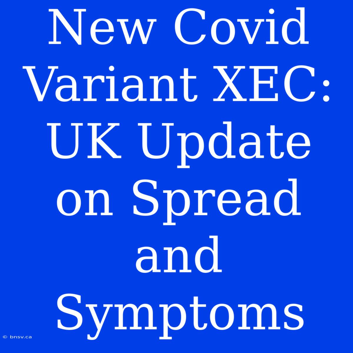 New Covid Variant XEC: UK Update On Spread And Symptoms