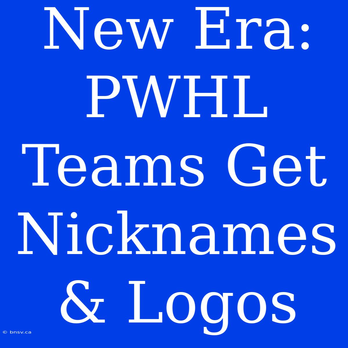 New Era: PWHL Teams Get Nicknames & Logos