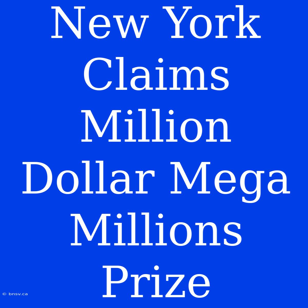 New York Claims Million Dollar Mega Millions Prize