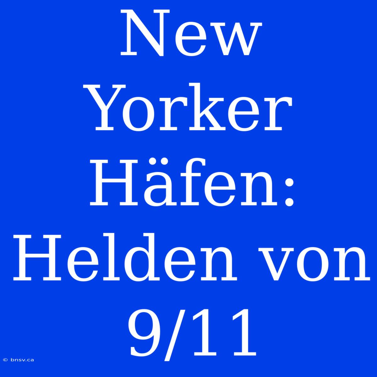 New Yorker Häfen: Helden Von 9/11