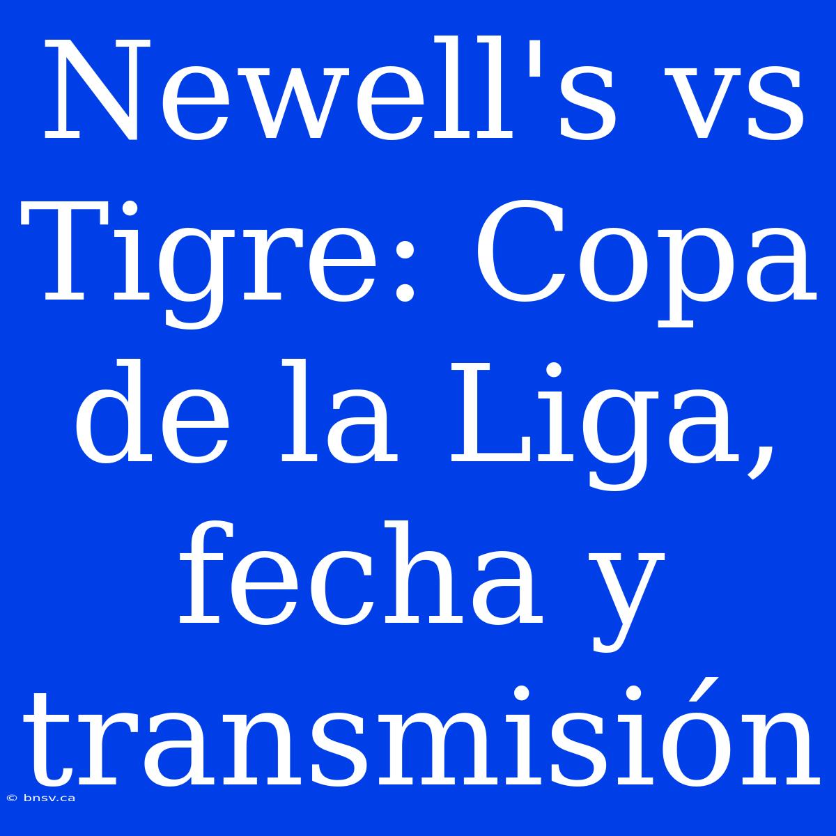 Newell's Vs Tigre: Copa De La Liga, Fecha Y Transmisión