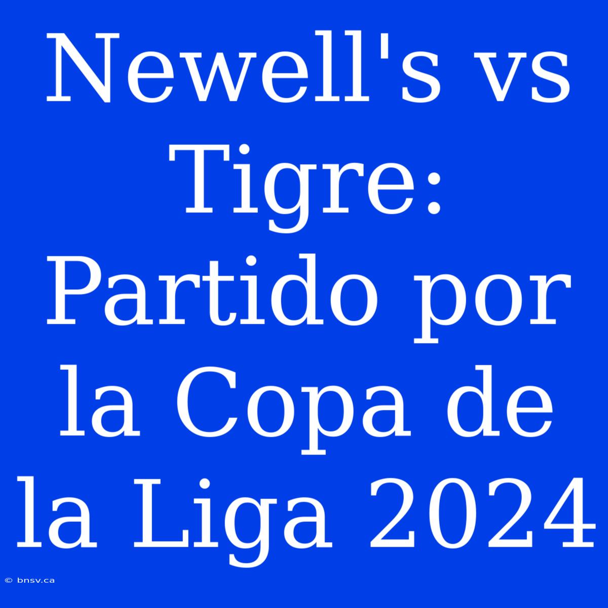 Newell's Vs Tigre: Partido Por La Copa De La Liga 2024