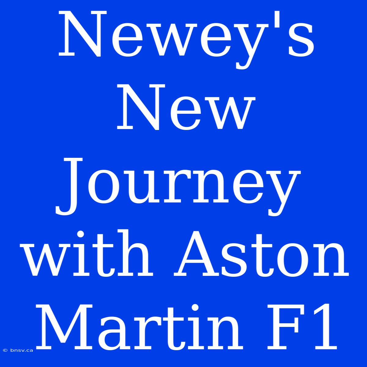 Newey's New Journey With Aston Martin F1