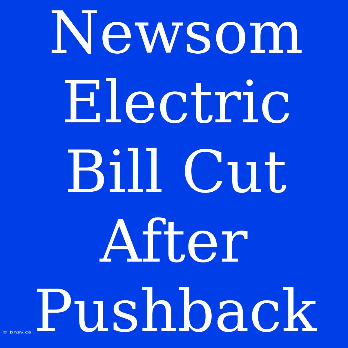 Newsom Electric Bill Cut After Pushback