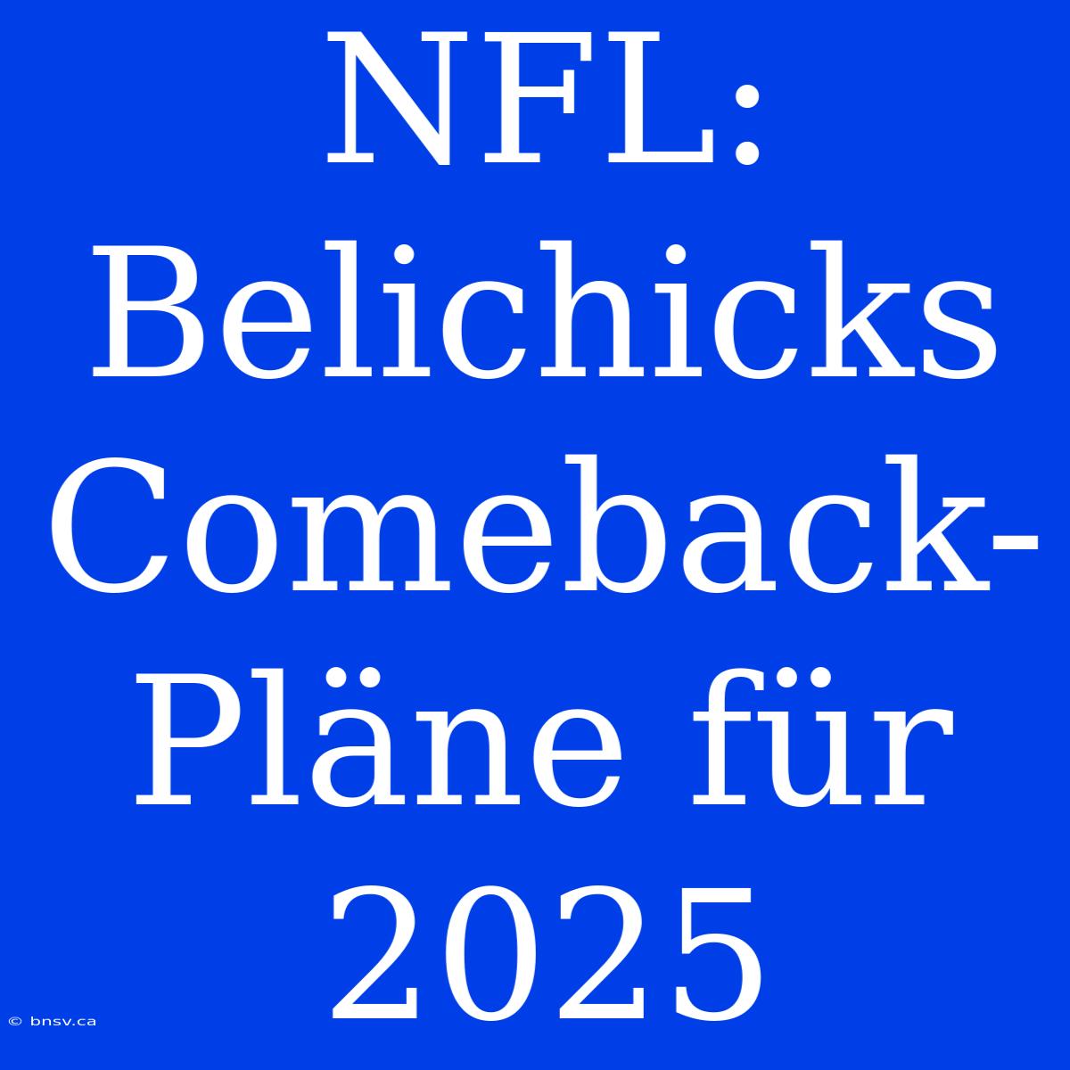 NFL: Belichicks Comeback-Pläne Für 2025