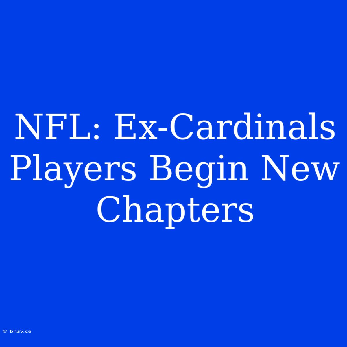 NFL: Ex-Cardinals Players Begin New Chapters