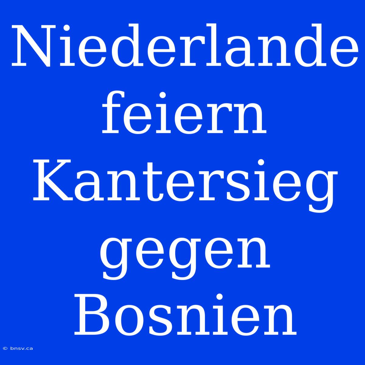 Niederlande Feiern Kantersieg Gegen Bosnien