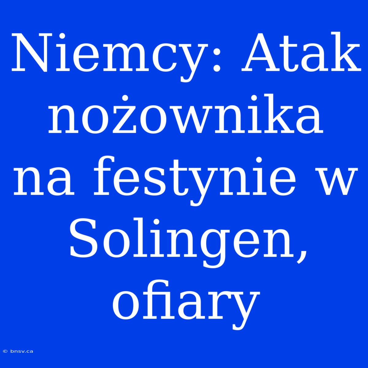 Niemcy: Atak Nożownika Na Festynie W Solingen, Ofiary