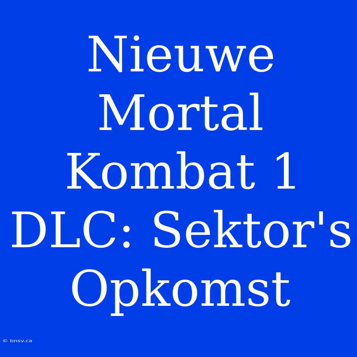 Nieuwe Mortal Kombat 1 DLC: Sektor's Opkomst