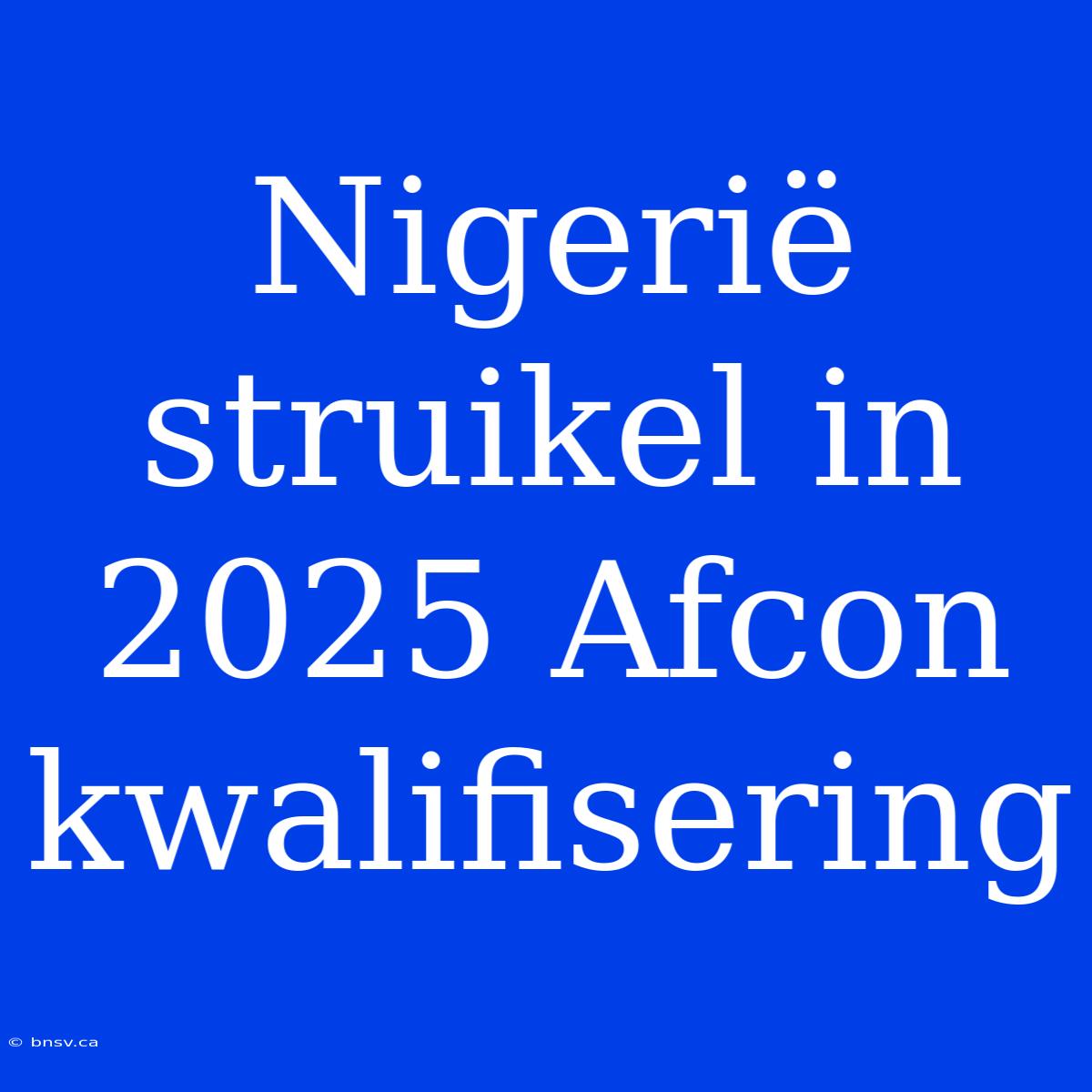 Nigerië Struikel In 2025 Afcon Kwalifisering