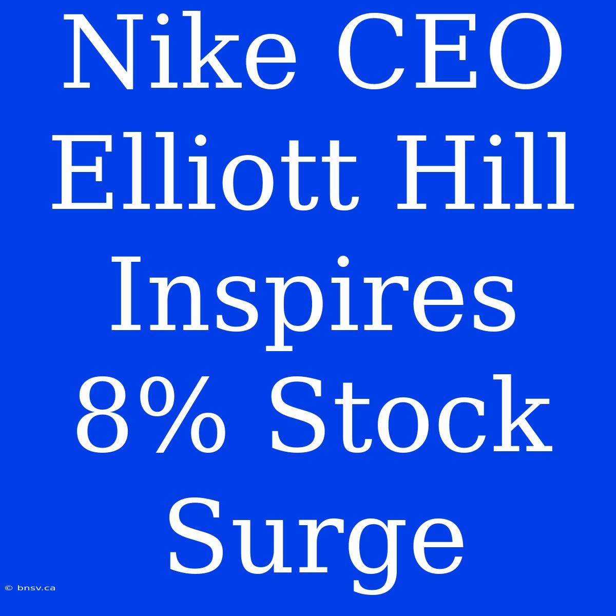 Nike CEO Elliott Hill Inspires 8% Stock Surge