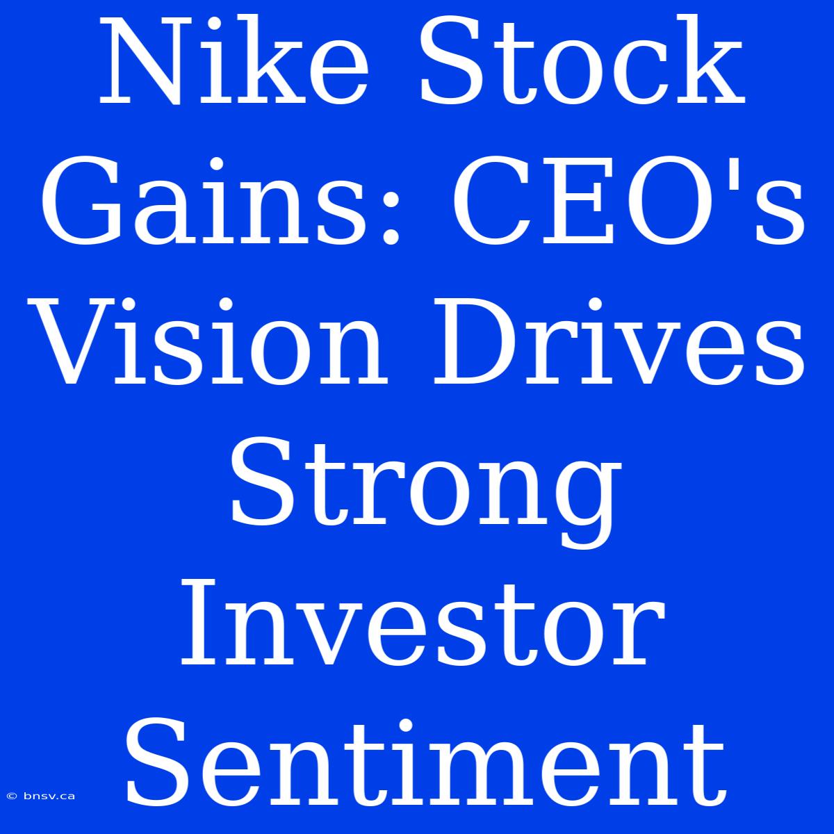 Nike Stock Gains: CEO's Vision Drives Strong Investor Sentiment