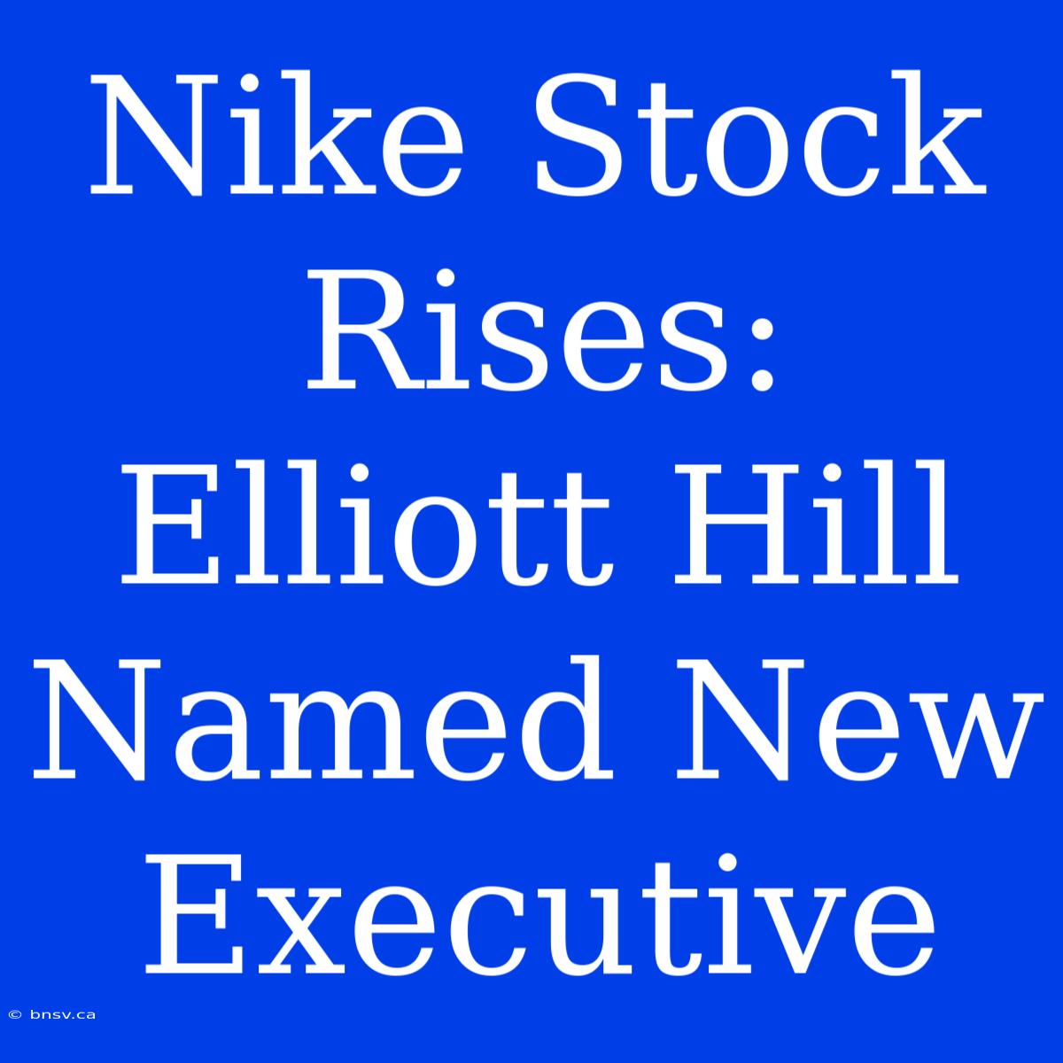 Nike Stock Rises: Elliott Hill Named New Executive