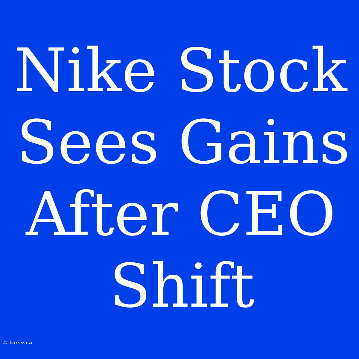 Nike Stock Sees Gains After CEO Shift