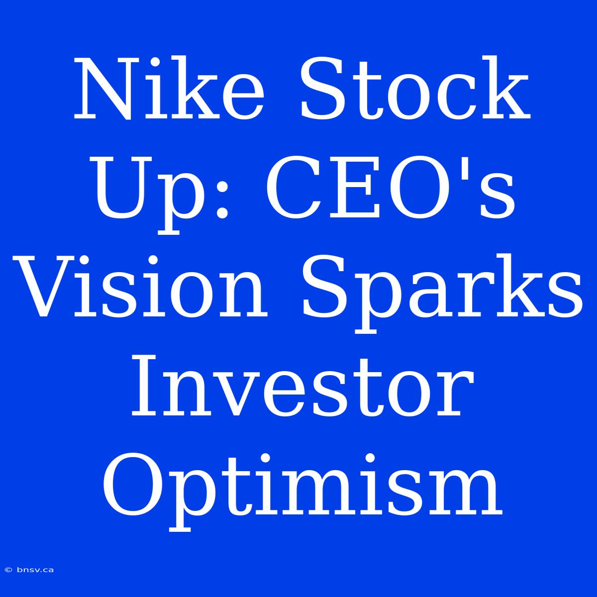 Nike Stock Up: CEO's Vision Sparks Investor Optimism