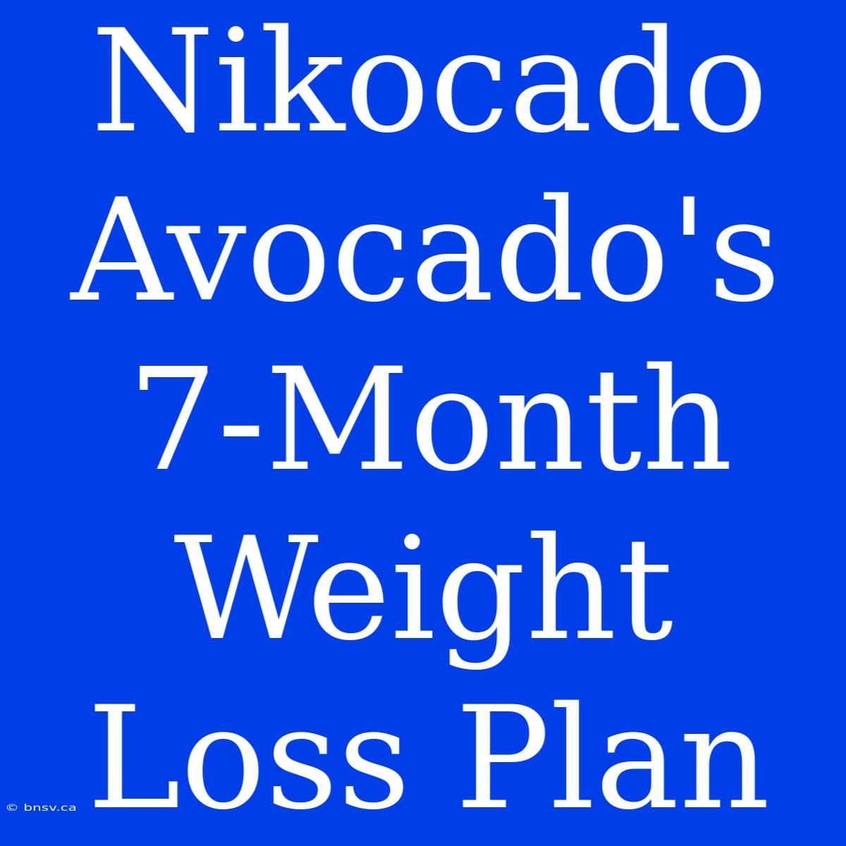 Nikocado Avocado's 7-Month Weight Loss Plan