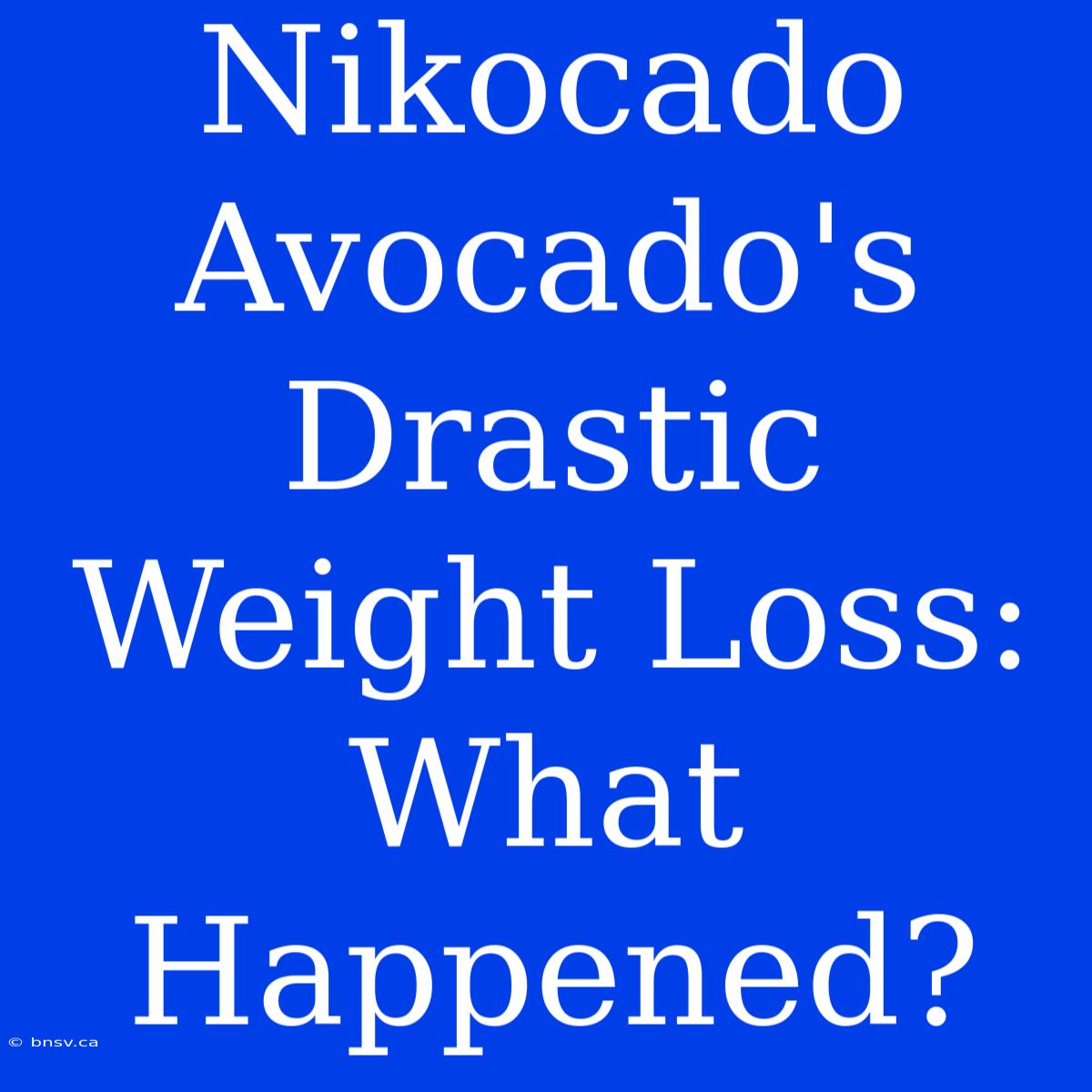 Nikocado Avocado's Drastic Weight Loss: What Happened?