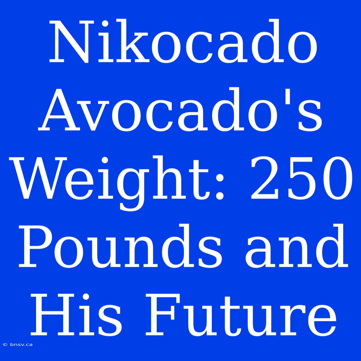 Nikocado Avocado's Weight: 250 Pounds And His Future