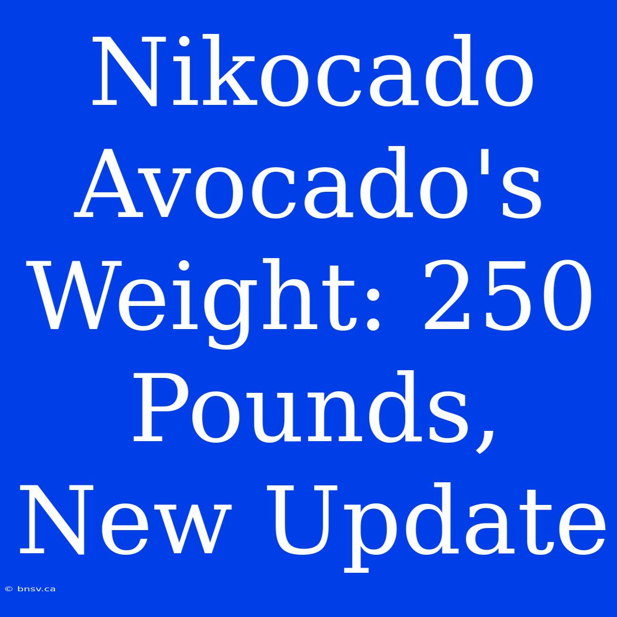 Nikocado Avocado's Weight: 250 Pounds, New Update