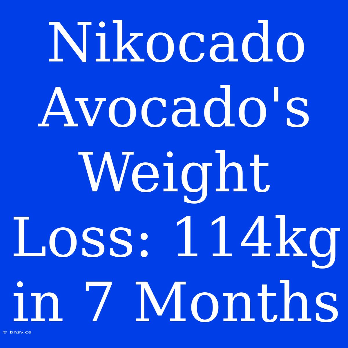 Nikocado Avocado's Weight Loss: 114kg In 7 Months